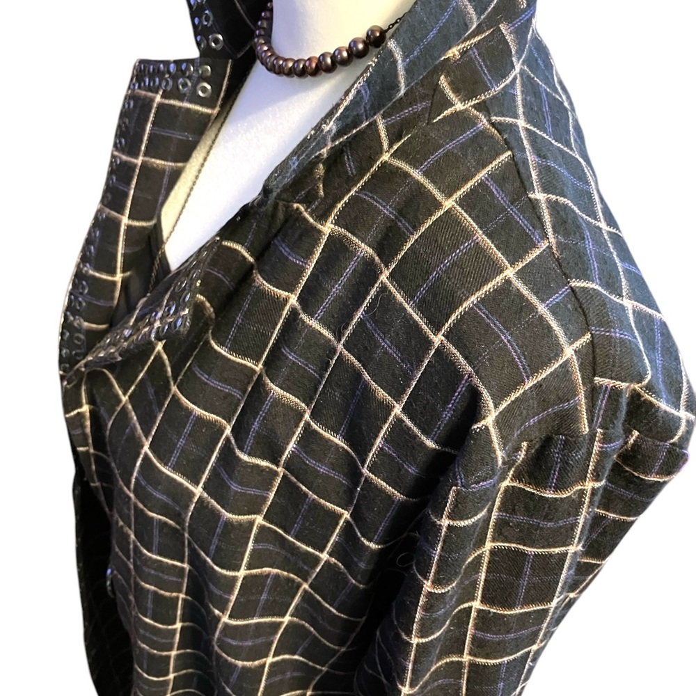 Gimmicks Black Plaid Flannel Duster size L - Picture 6 of 11